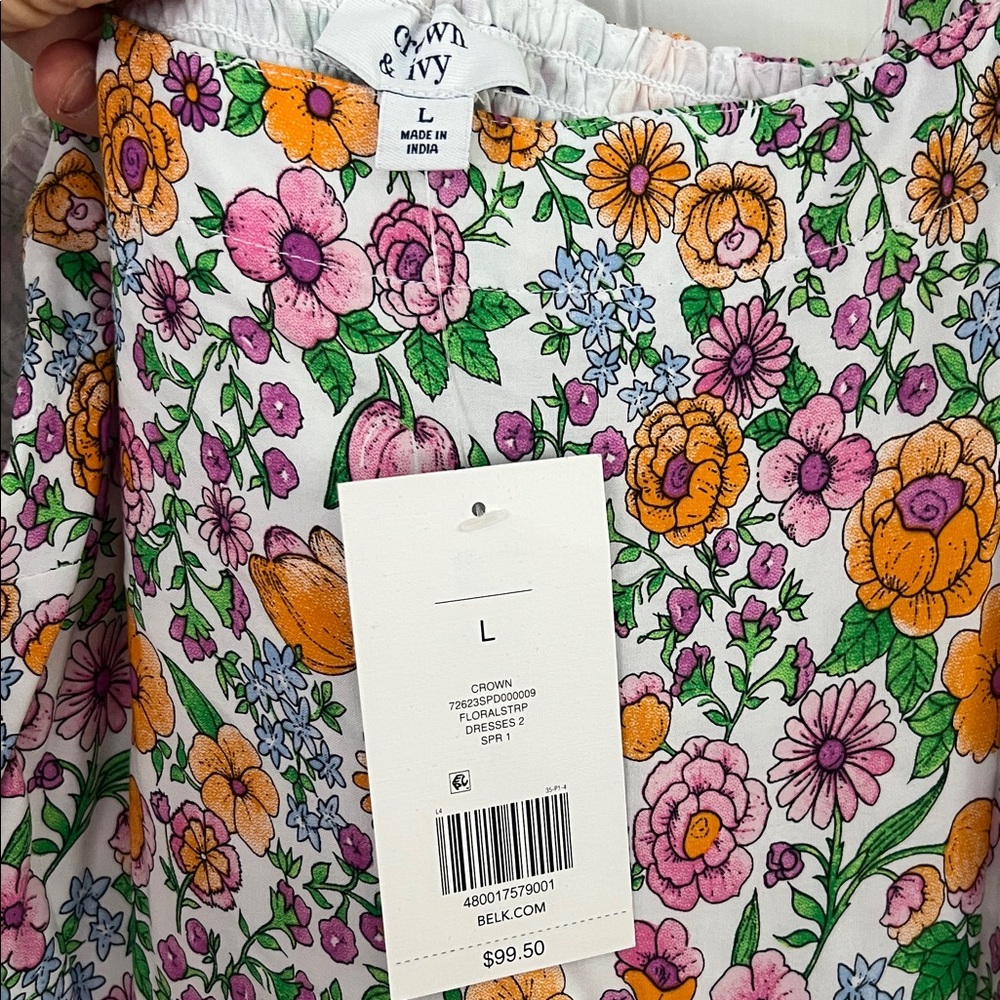 NWT Floral Maxi Dress with Multicolor Pattern Size Large - Picture 2 of 5